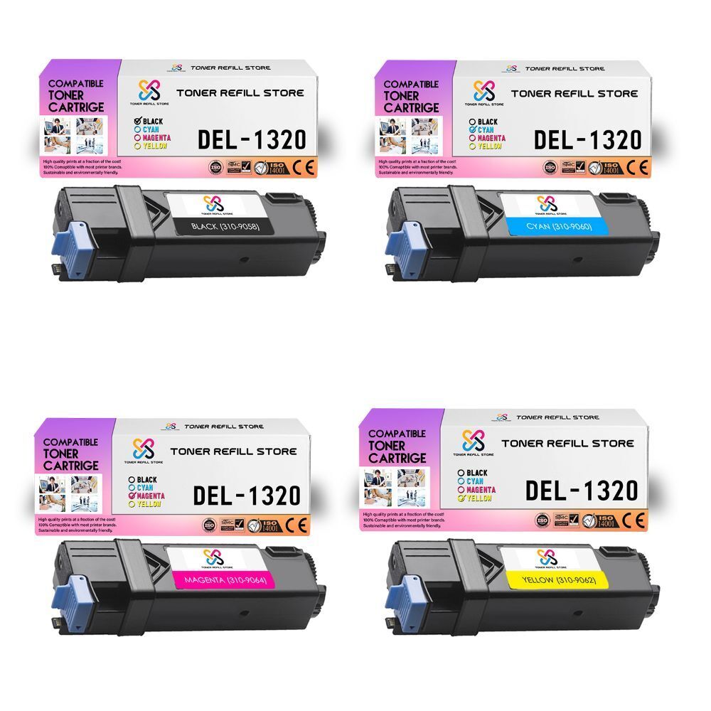 4Pk TRS 1320 BCYM Compatible for Dell 1320 1320C 1320CN Toner Cartridge