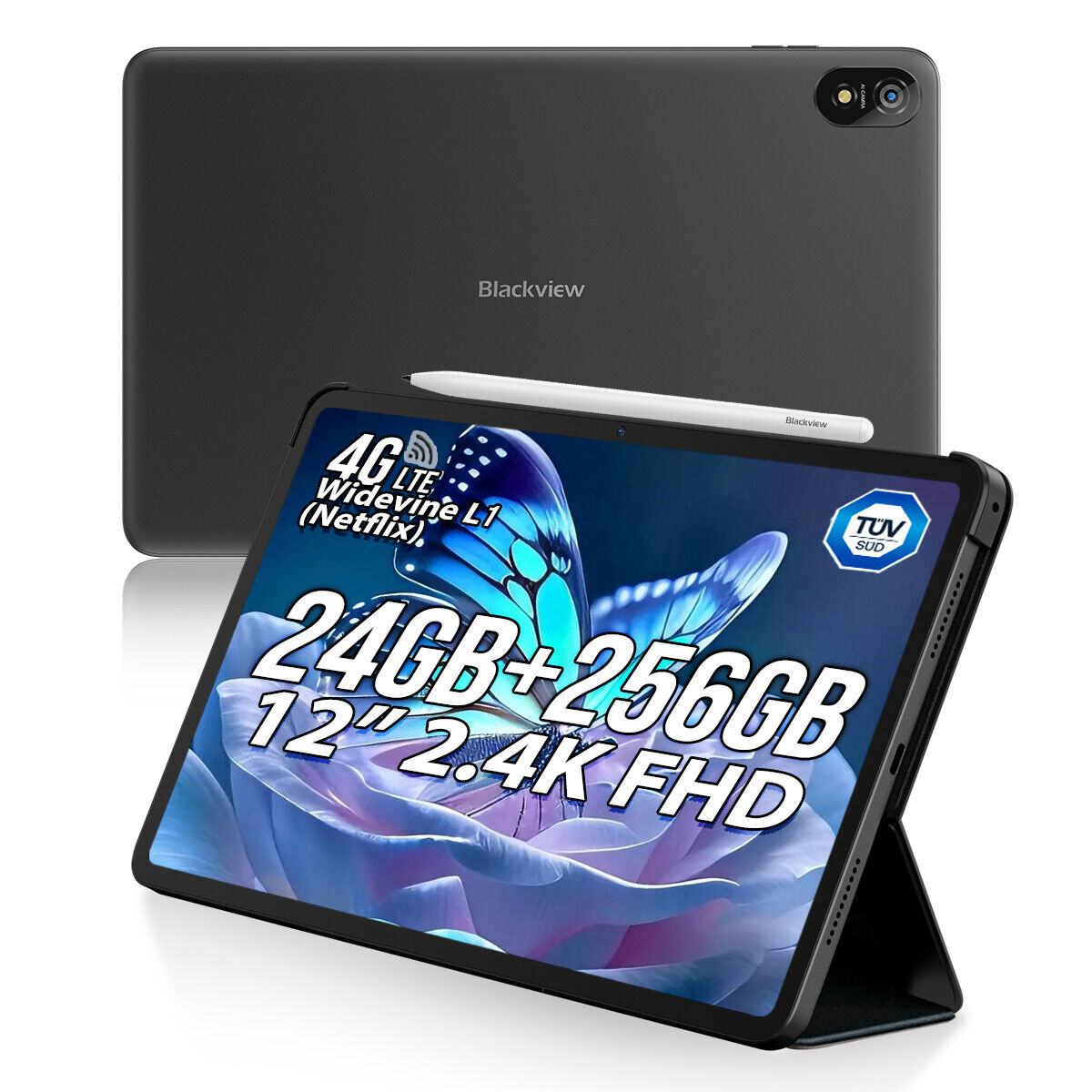 Blackview 12 inch Tablet Android 13 Tab18 24GB+256GB 8800mAh Widevine L1-Netflix