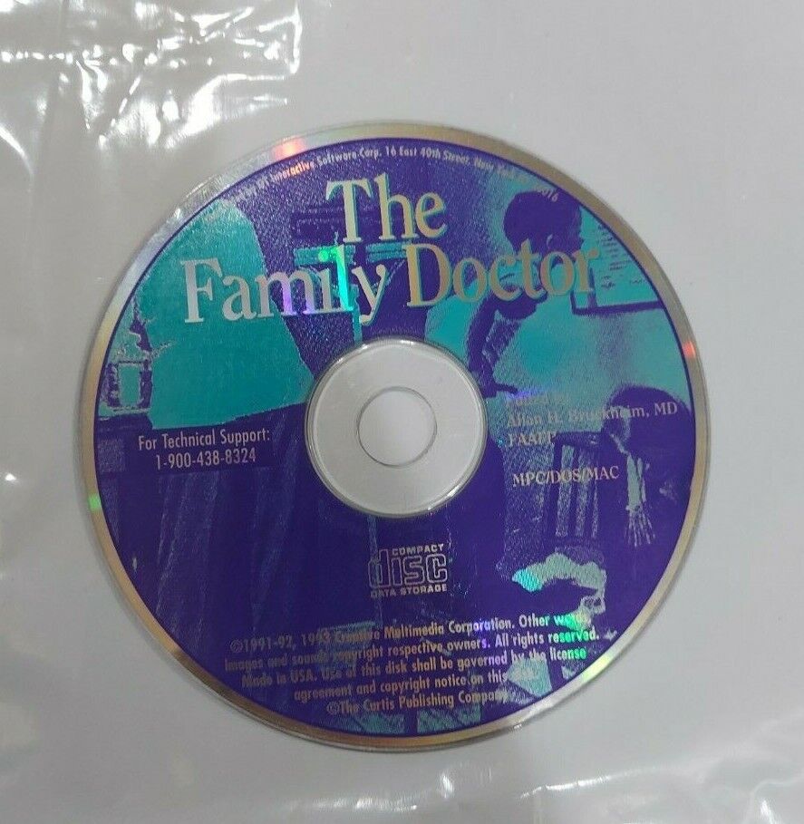 The Family Doctor Dr Allan Bruckheim CD-ROM MPC DOS MAC CMC 1993 10322-001 Vtg