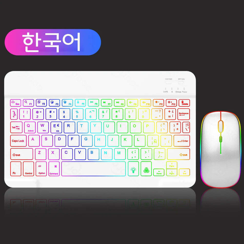 EMTRA Backlit Backlight Bluetooth Keyboard Mouse For IOS Android Windows