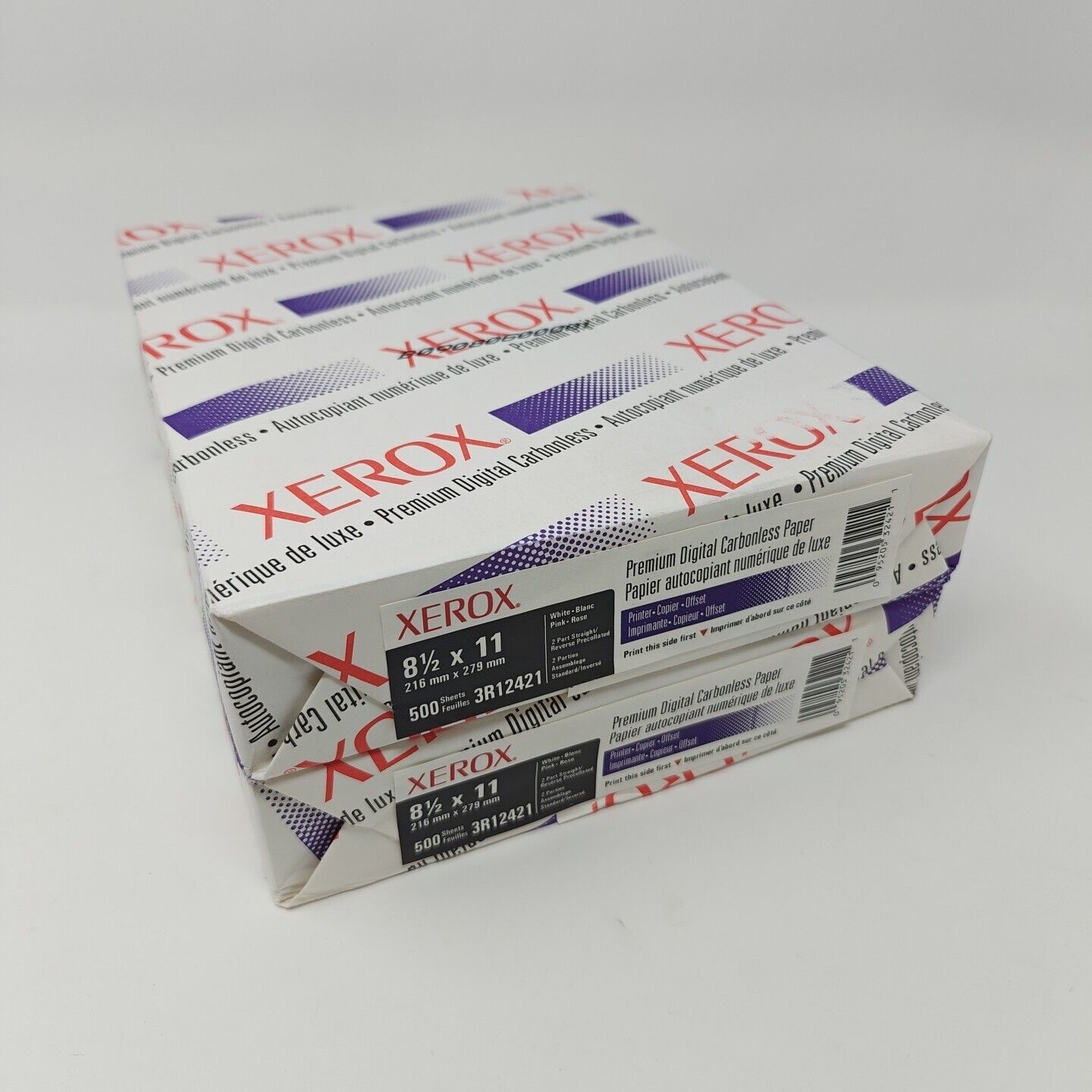 Xerox 8 1/2 X 11 Premium Digital Carbonless Paper (White / Pink) 3R12421 2 Reams
