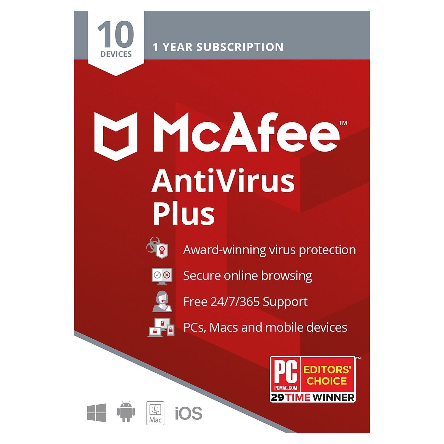 McAfee AntiVirus Plus for 10 Devices (1-10 MAV00ESTXRAA