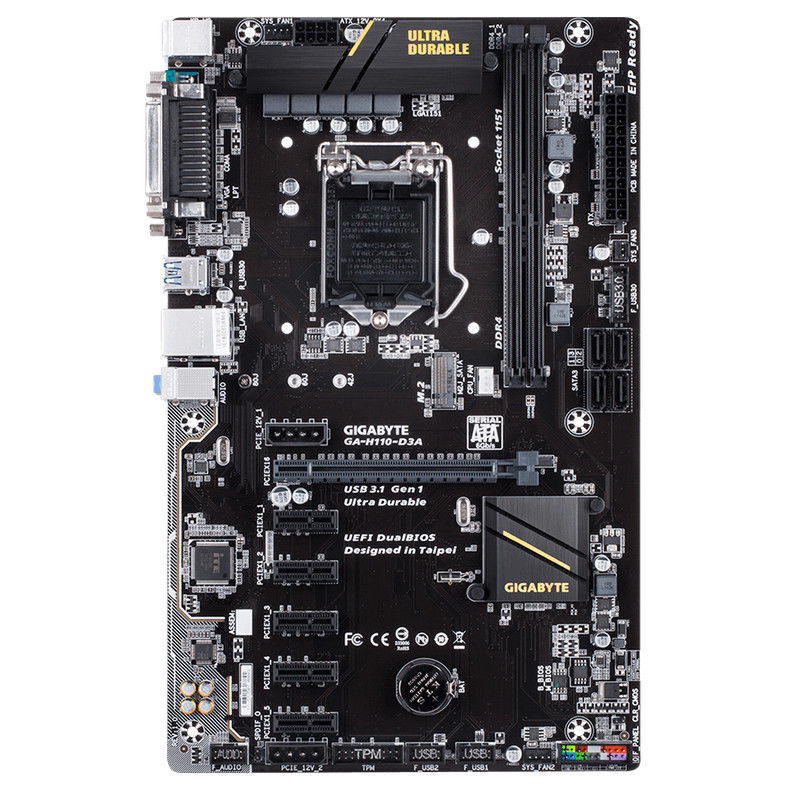 Gigabyte GA-H110-D3A Motherboard LGA 1151 Intel H110 6 PCIE MINING ETC BTC