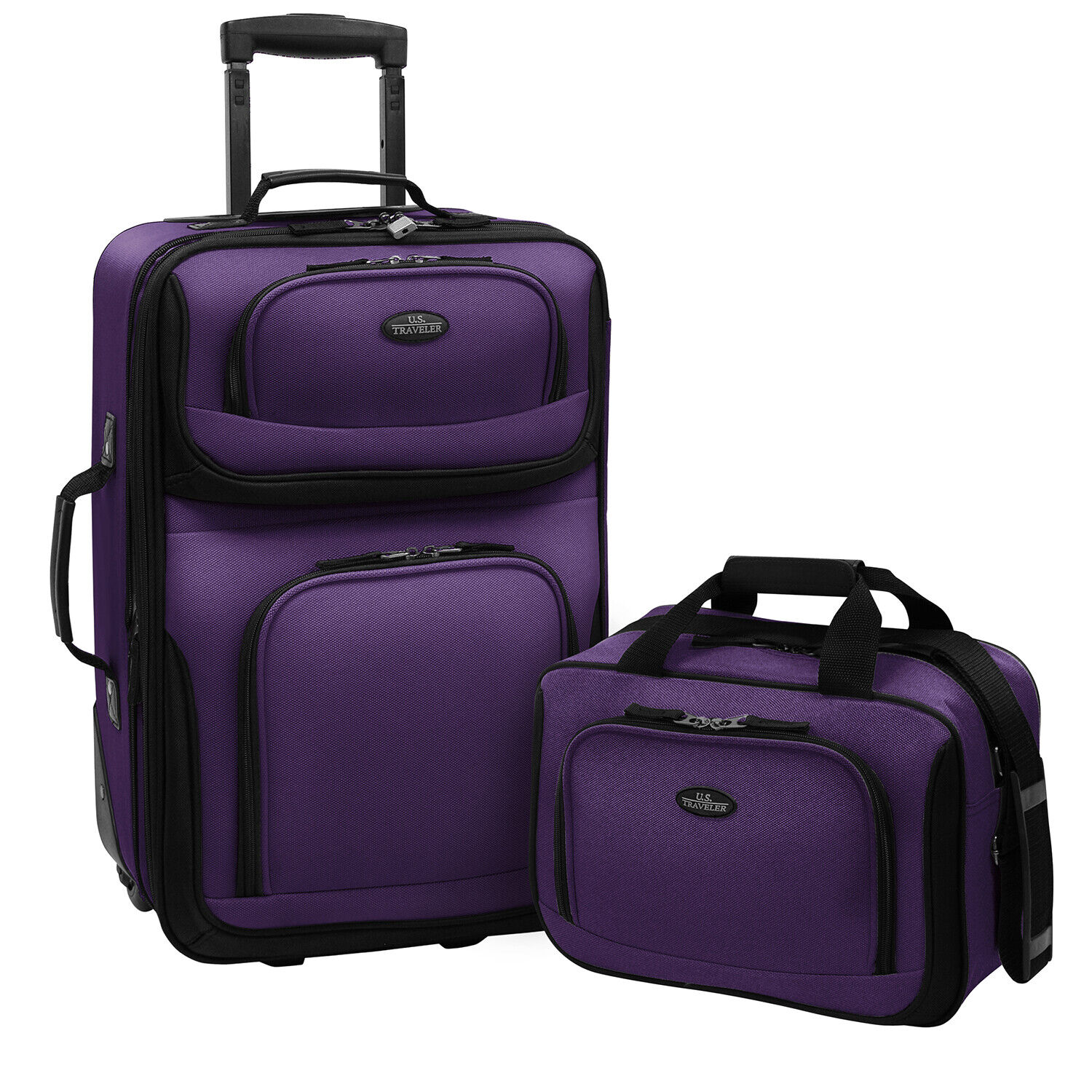 Carry-on Rio Purple Rolling Lightweight Expandable Suitcase Tote Bag Luggage Set