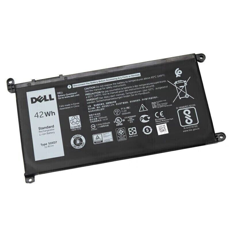 NEW OEM 42wh 51KD7 Battery for Dell Chromebook 11 3100 3180 3189 5190 3181 Y07HK