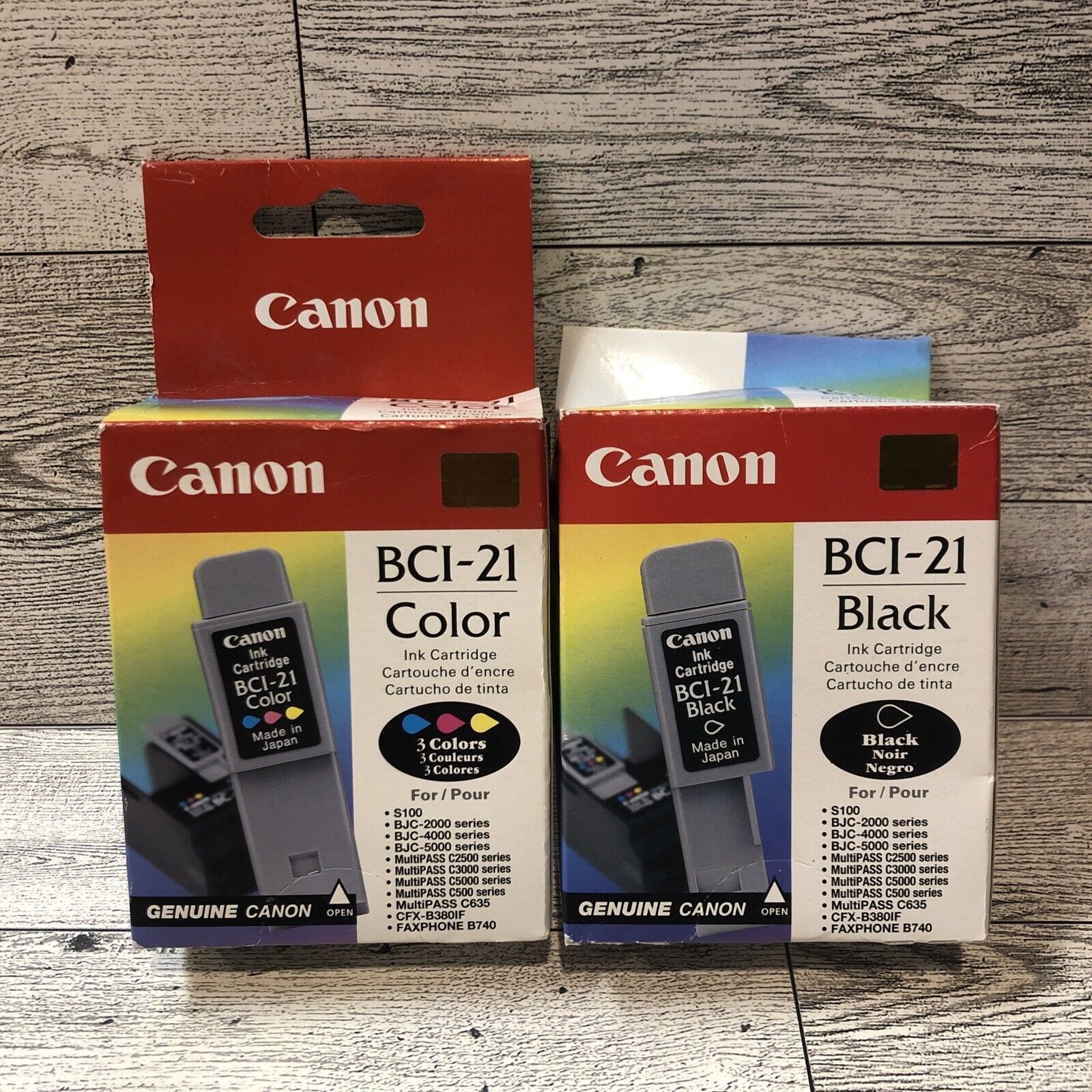 CANON BCI-21 Tri-Color & Black Ink Cartridge Factory Sealed
