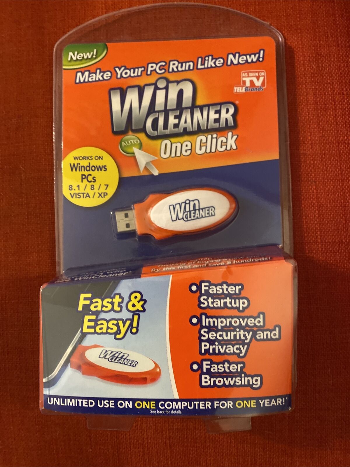 Win Cleaner One Click USB PC Computer Clean Repair Protect Windows As Seen On TV