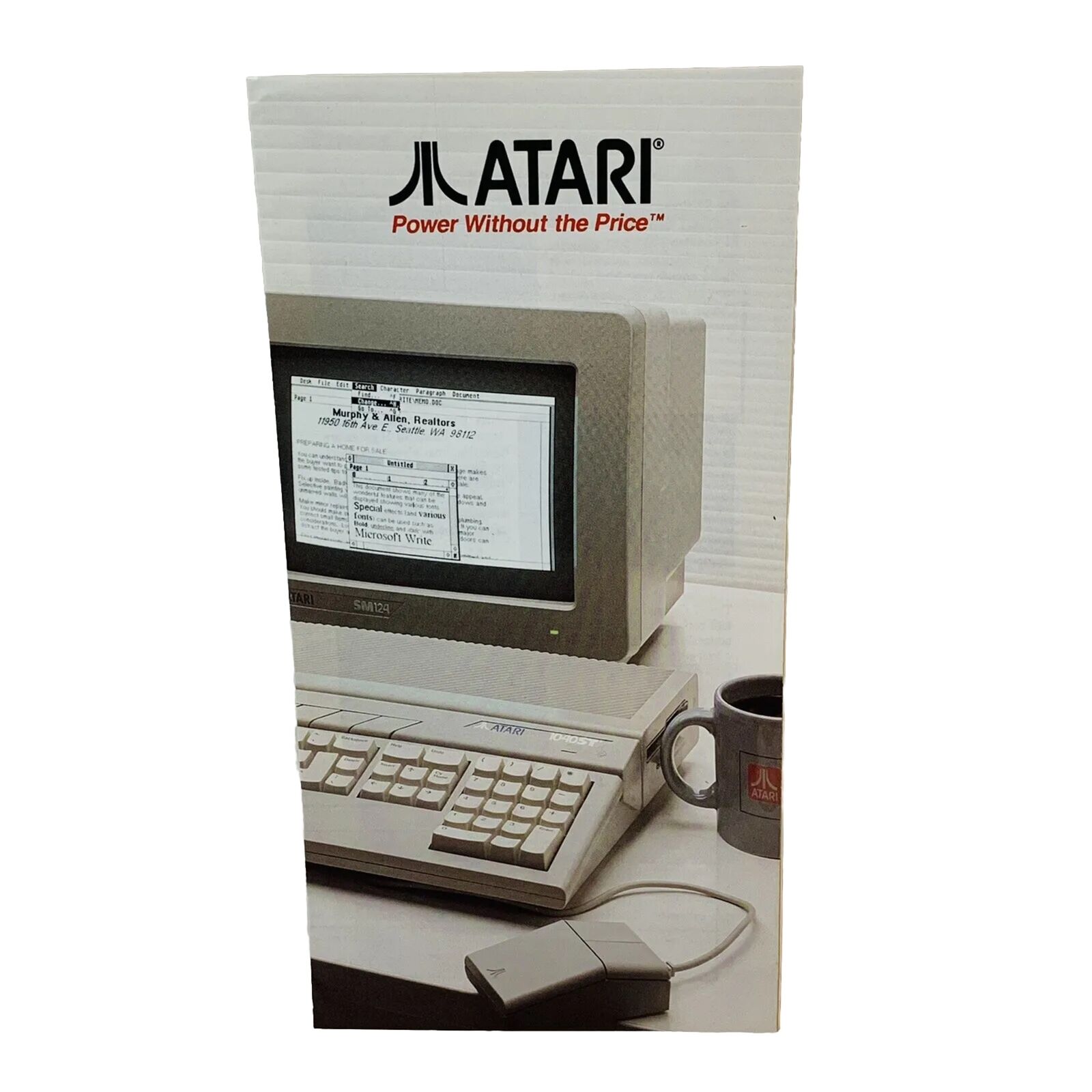 Atari 1040st Sales Brochure Pamphlet Power Without The Price Vintage 80s