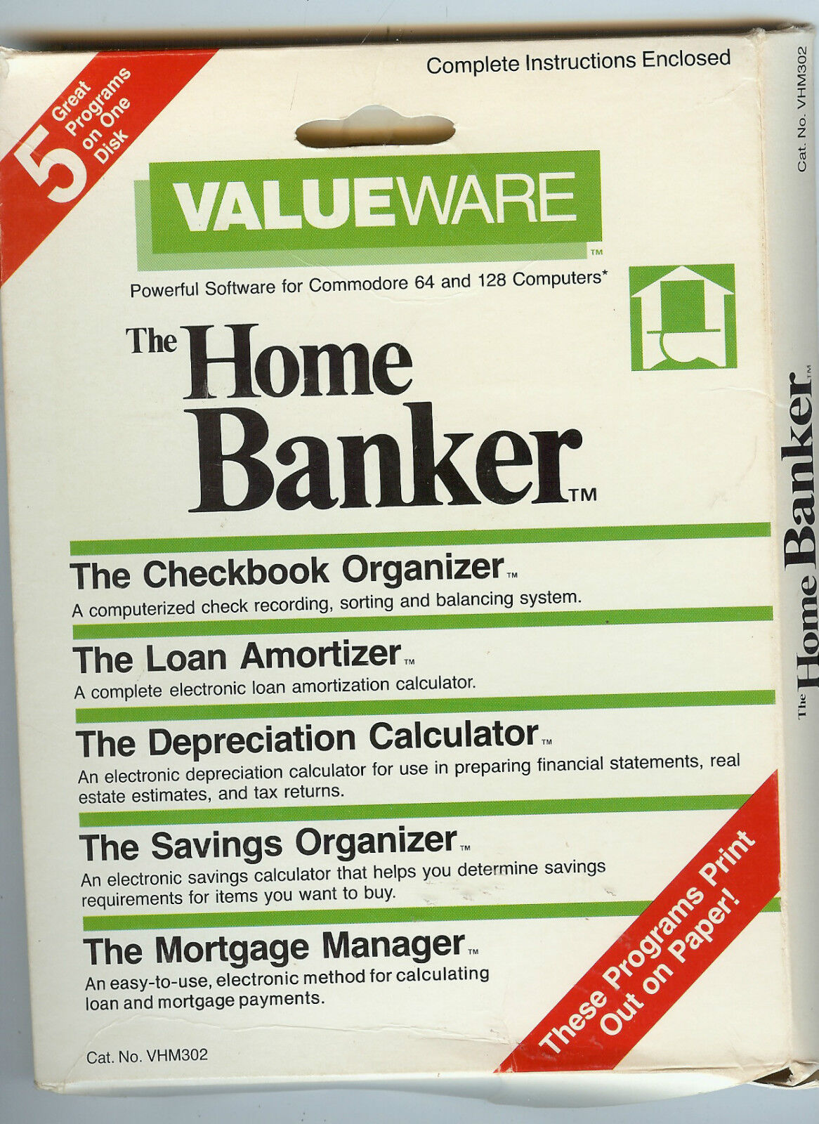 Vintage 1985 VALUEWARE The Home Banker for Commodore 64 & 128 - Original Box