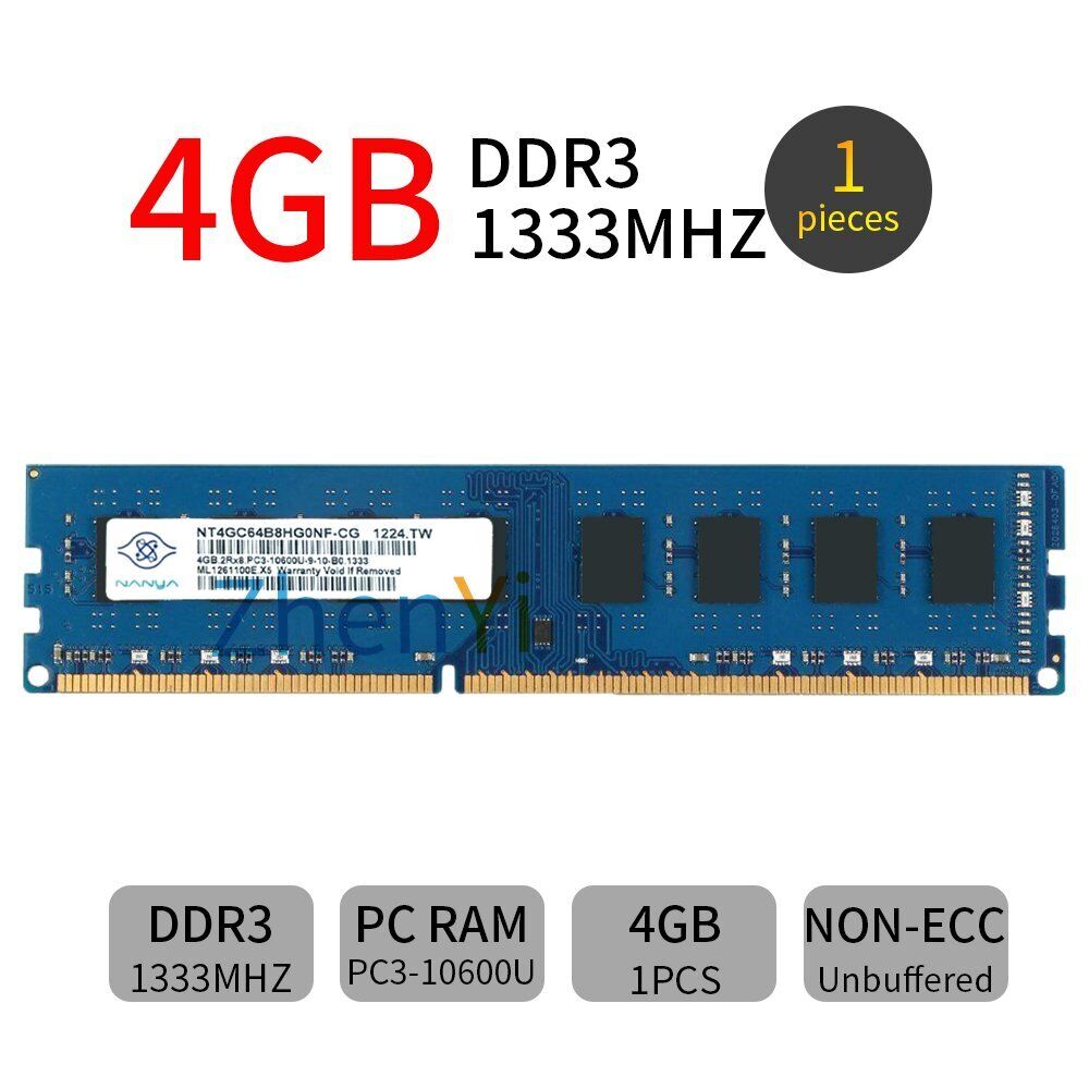 Nanya 32GB 16GB 8GB 4GB DDR3 1333MHz PC3-10600U 240Pin Desktop PC Memory LOT BT