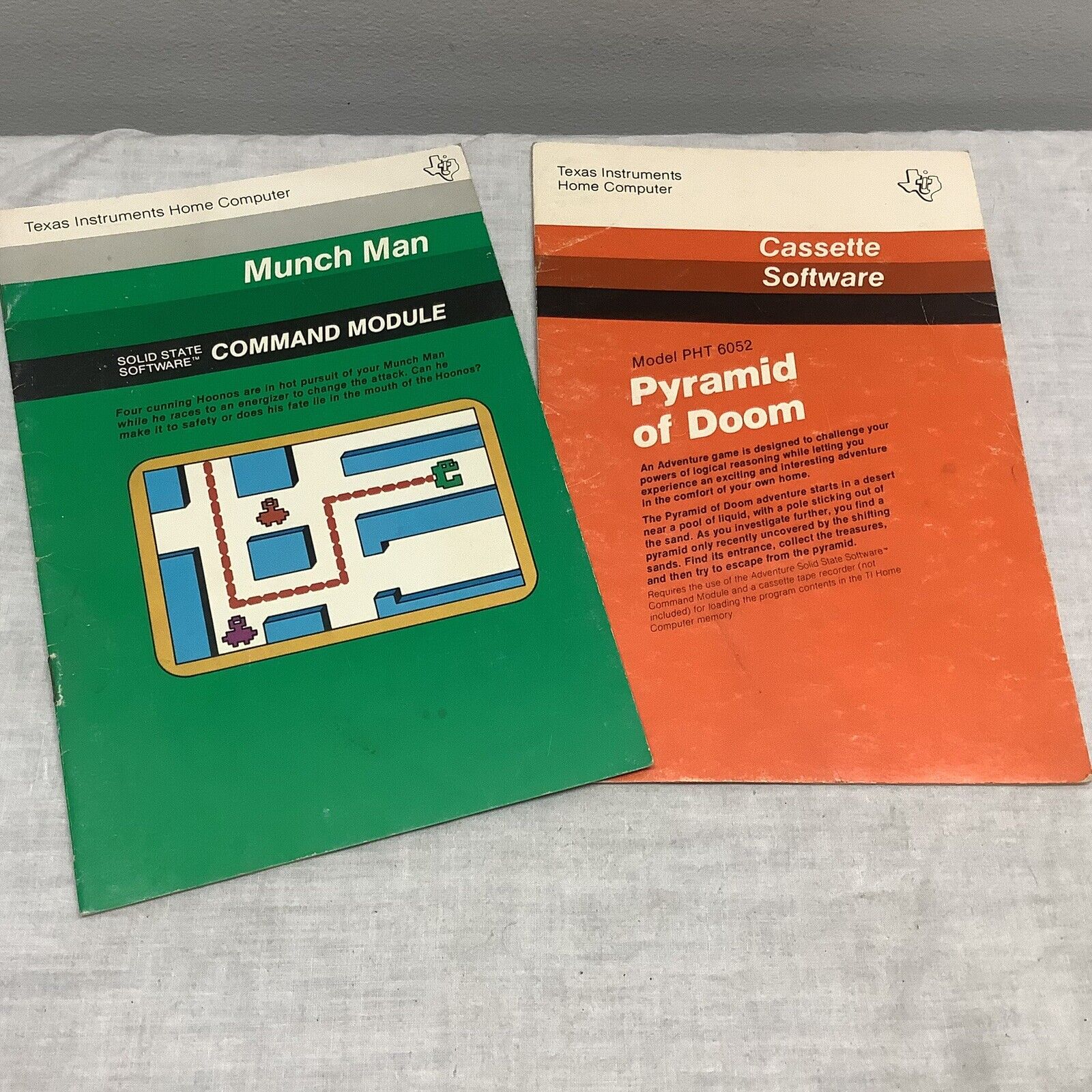 Texas Instruments Munch Man Pyramid Of Doom Home Computer Instructions Only (2)