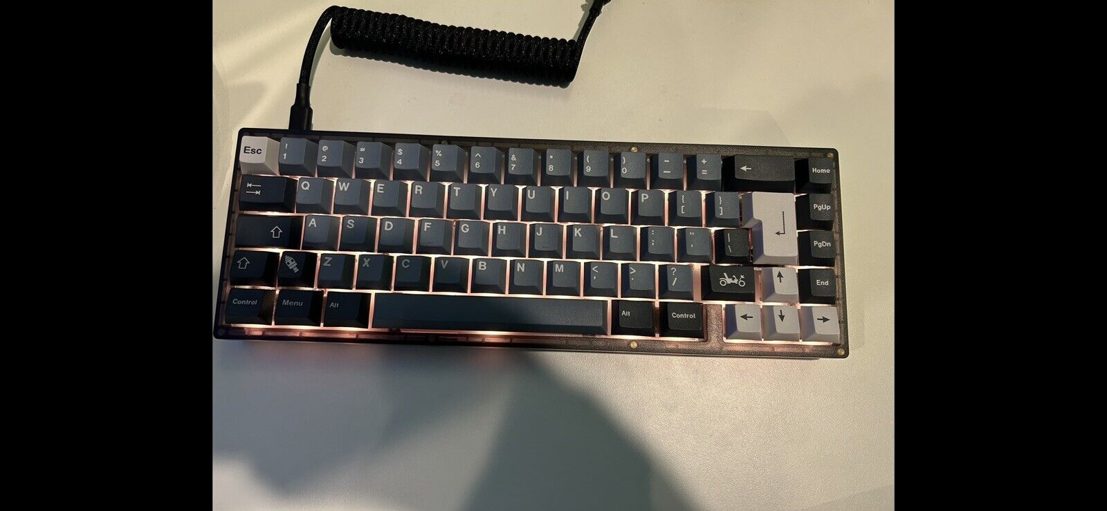 Custom Keyboard With Hippo Switches With Hyekit PBT Keycaps