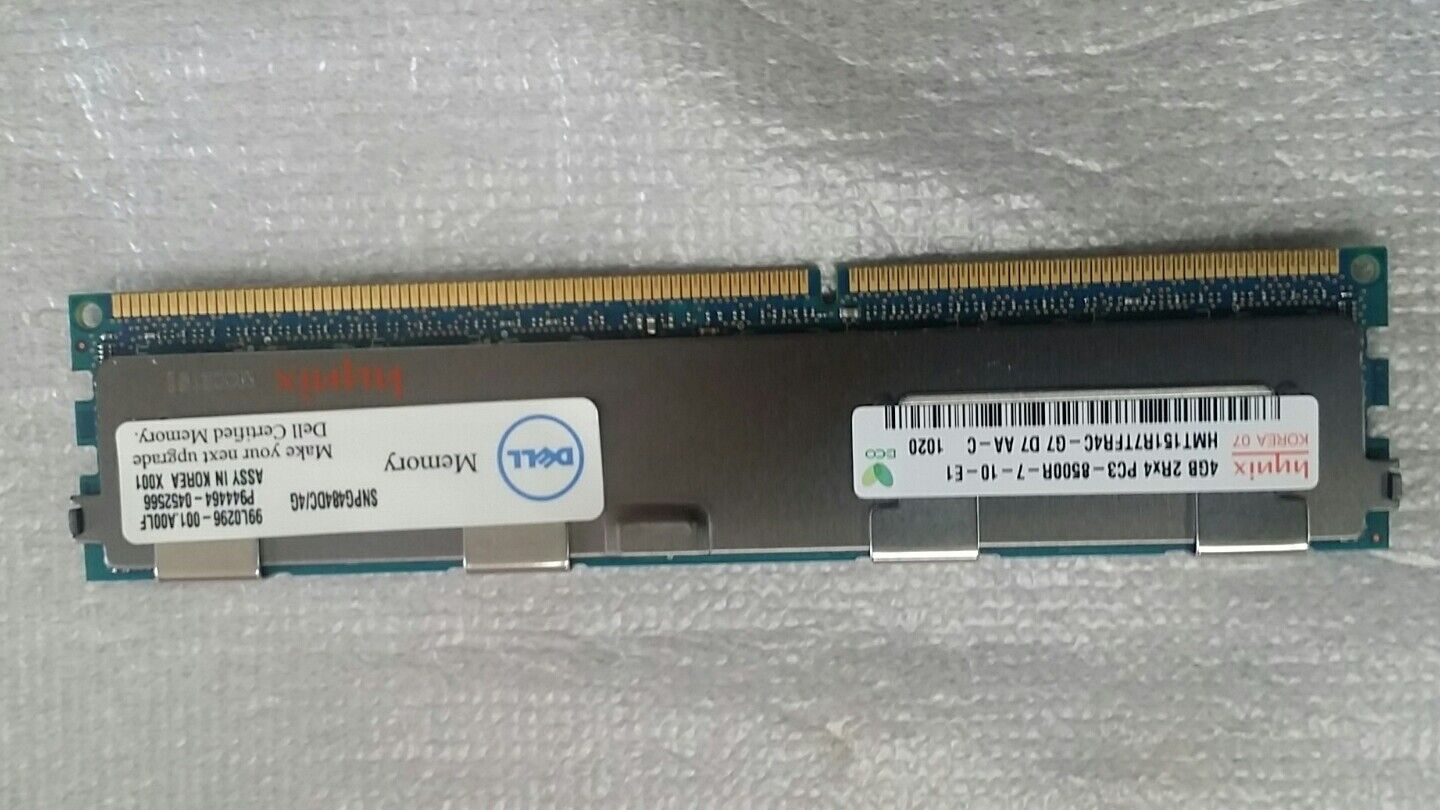 Hynix 4GB 2Rx4 PC3-8500R-7-10-E1 (Dell Certified) Used