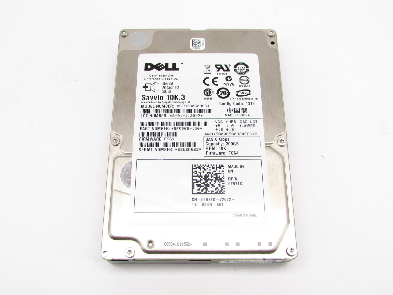 Dell T871K Seagate 300GB 10k SAS 6Gb/s 2.5