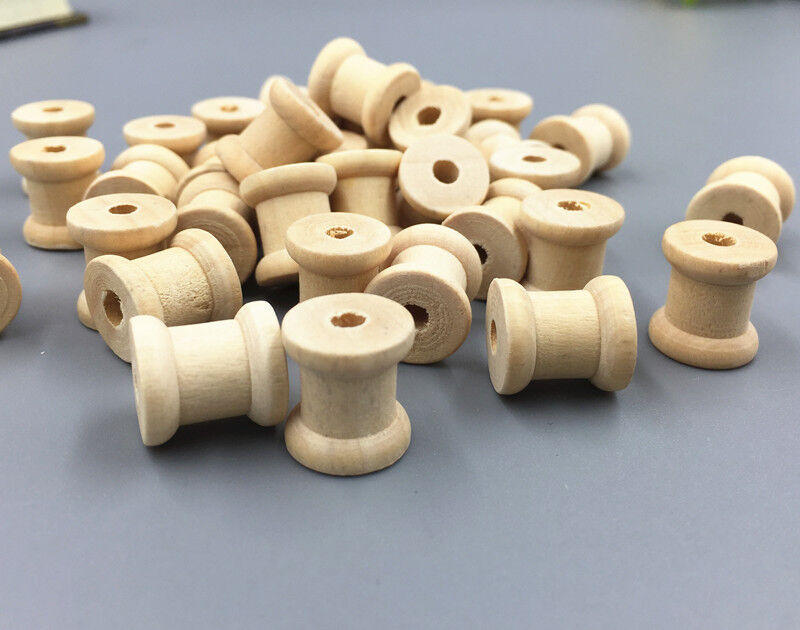 50pcs Wooden Sewing Tools Empty Thread Spools  Sewing Notions 13mm x14mm