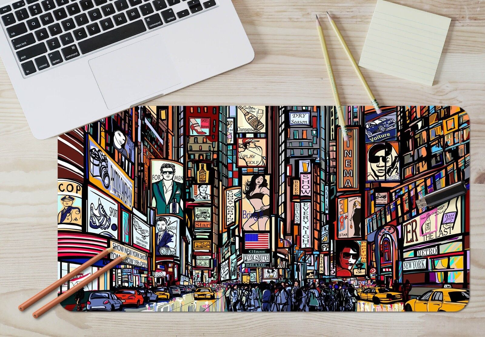 3D Hand-painted City 1423 Non-slip Office Desk Mouse Mat Large Keyboard Pad Game
