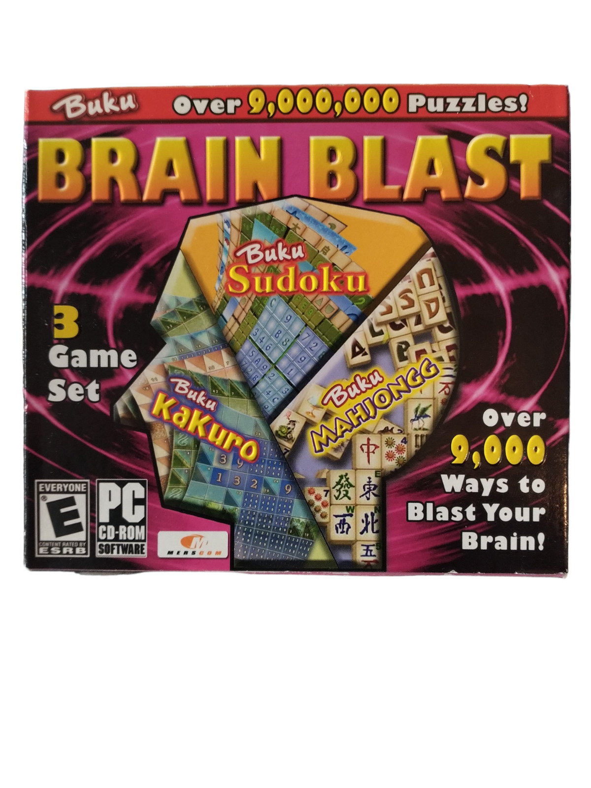 Brain Blast Buku - 3 Games Sudoku, Kakuro, & Mahjongg. PC CD ROM  Windows