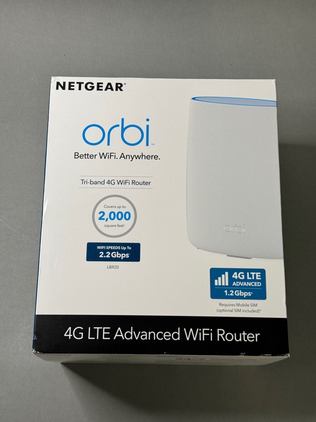 NEW Netgear Orbi Tri-band 4G WiFI Router LBR20-1USNAS in Box - No Charger