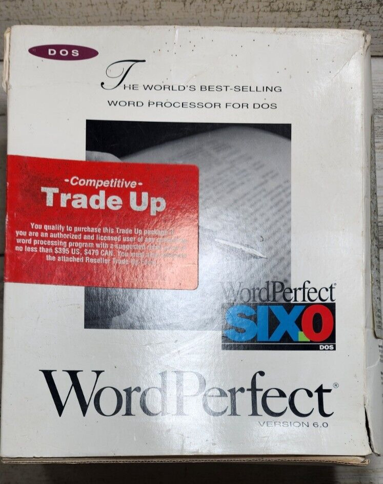 Windows WordPerfect Version 6.0 Word Processor Software Vintage DOS