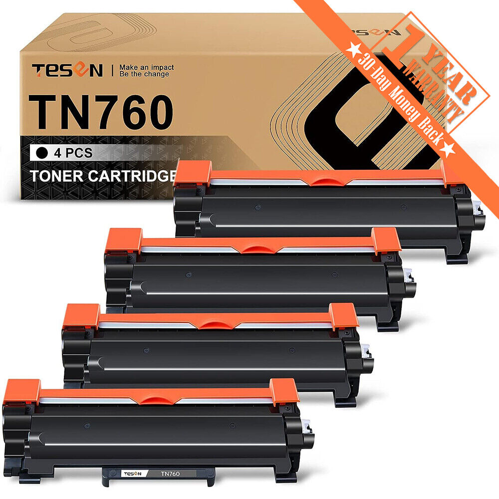 4x TN760 for Brother Black Toner Cartridge TN730 MFC-L2710DW With Ink Level Chip