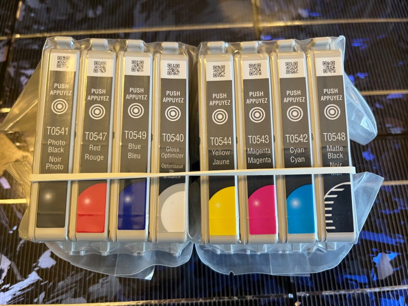 Epson printer ink complete set of 8 TO540, TO541, 2, 3, 4, 7, 8, TO549; sealed