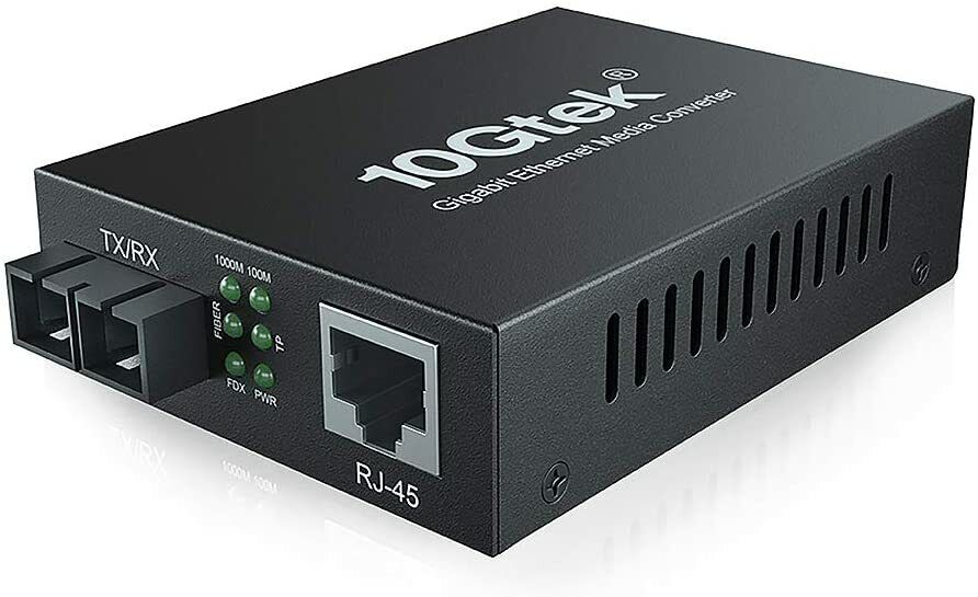 Gigabit Ethernet Media Converter Single Mode Dual SC Fiber to RJ45 1310-nm 20 KM