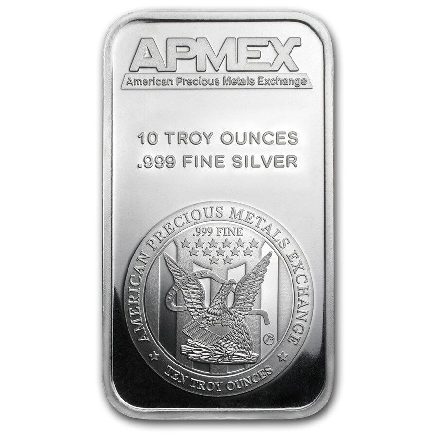 10 oz Silver Bar APMEX - eBay - SKU #88929