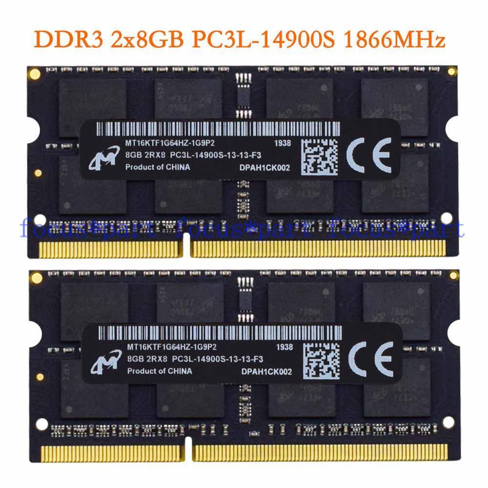 Micron 16GB  2x8GB PC3L-14900 1866Mhz Laptop Memory for iMac (2015 late) 27 inch