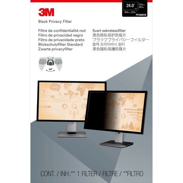 PF240W1B 3M Privacy Filter for Widescreen Desktop LCD Monitor 24.0 PF24.0W