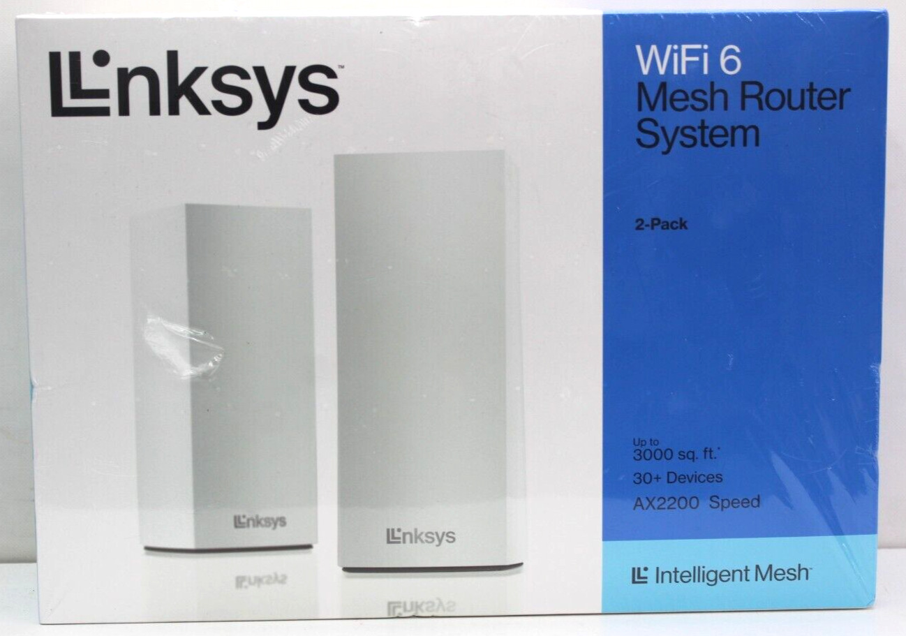 Linksys AX2200 Dual-Band Intelligent Mesh WiFi 6 System 2 Pack MX20WH2
