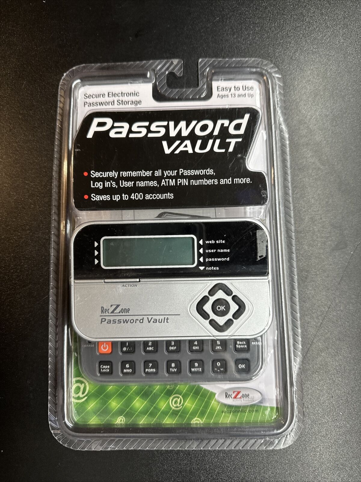 RecZone Password Vault Secure Electronic Password Storage Model 580 New