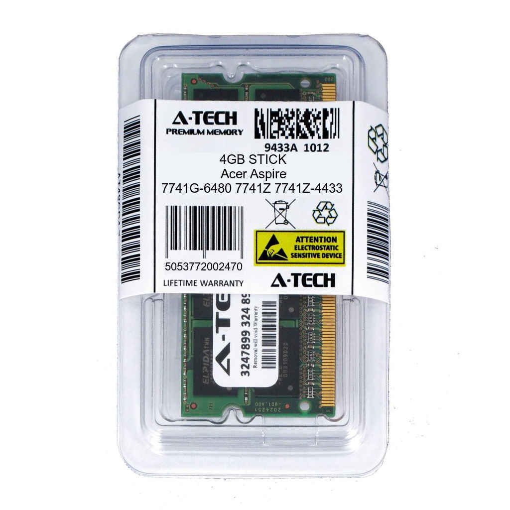 4GB SODIMM Acer Aspire 7741G-6480 7741Z 7741Z-4433 7741Z-4485 Ram Memory