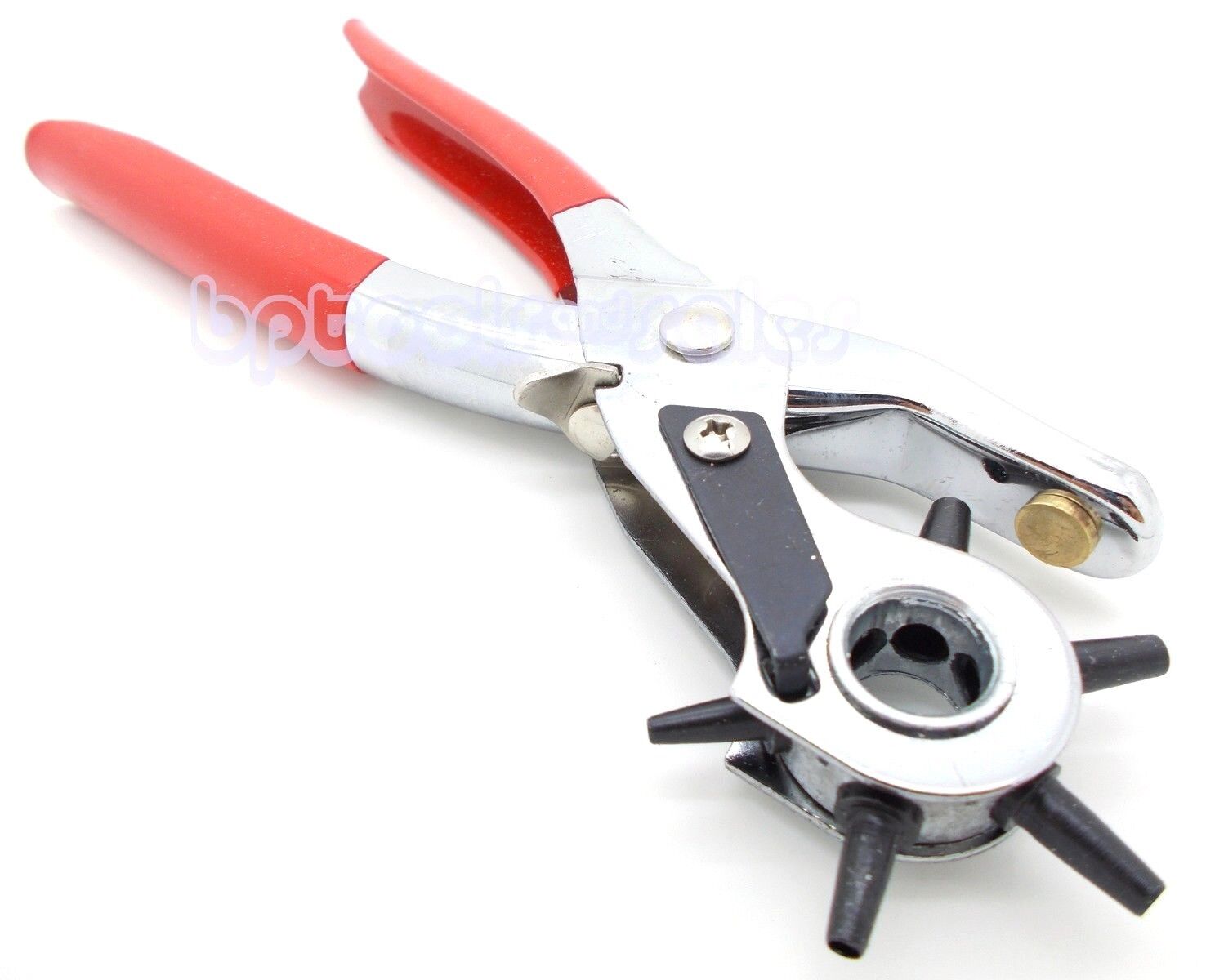 New LEATHER HOLE PUNCH w/ Coating Hand Pliers Punch Belt Holes Rubber Hand Tool