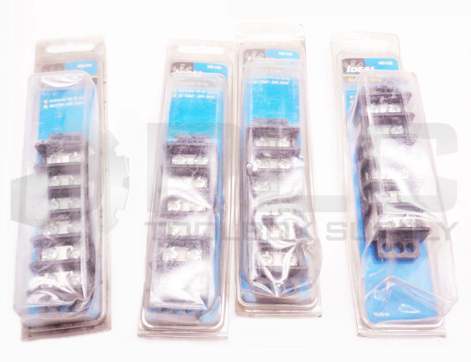 LOT OF 4 NEW IDEAL 89-206 TERMINAL STRIPS 6 CIRCUIT 30A 600V