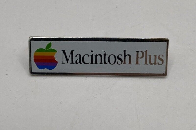 Vintage 1980’s Apple Macintosh Plus Computer Rainbow Enamel Logo Lapel Pin