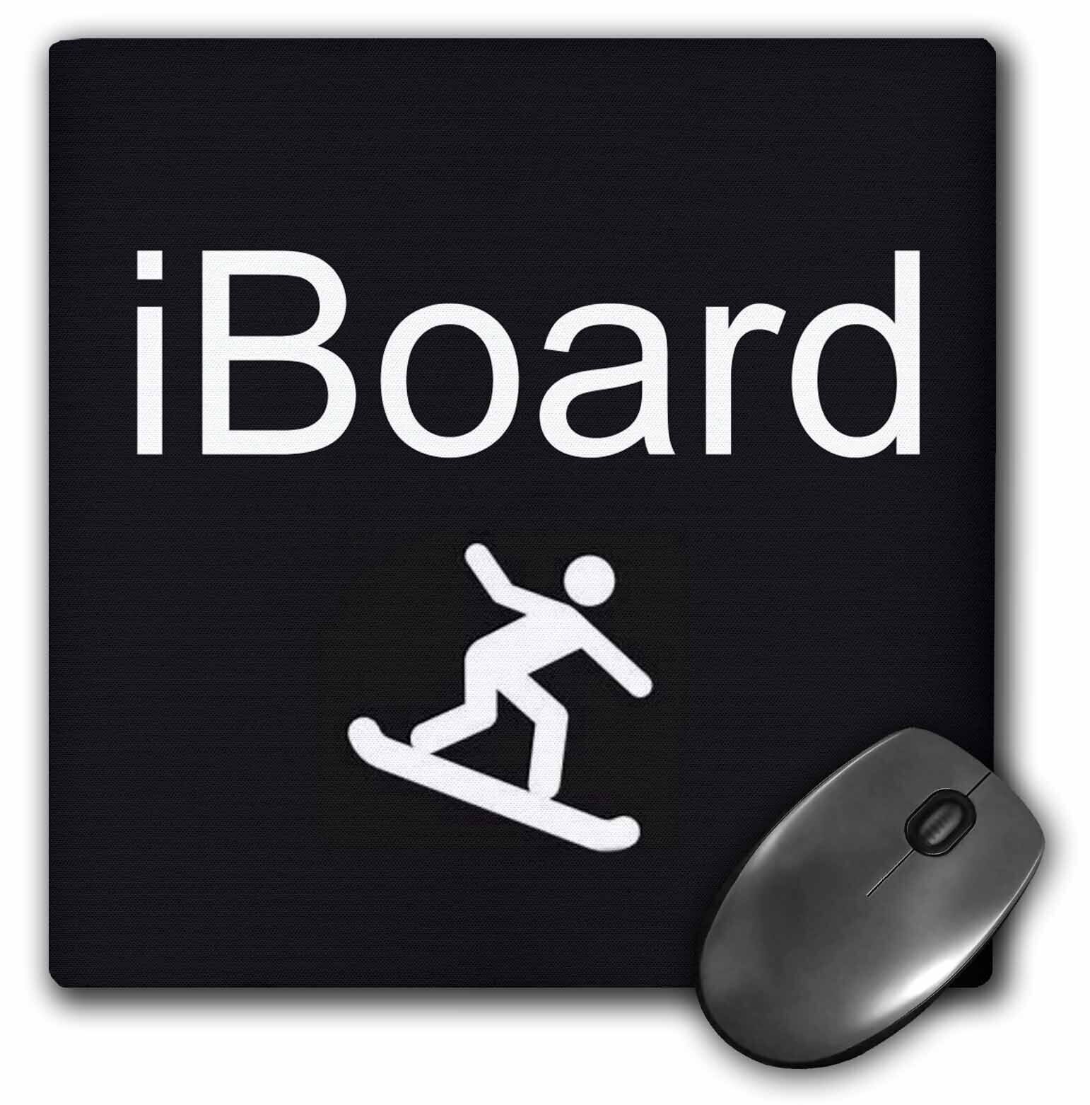3dRose iBoard, white lettering on black background with picture of snowboarder M