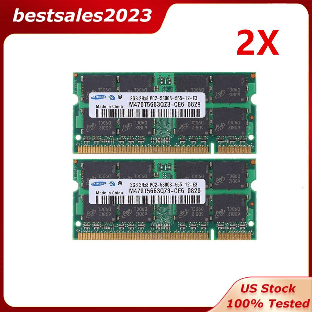 Hynix 2RX8 4GB (2x2GB) PC2-5300S DDR2-667MHz 200pin SODIMM Laptop Memory RAM