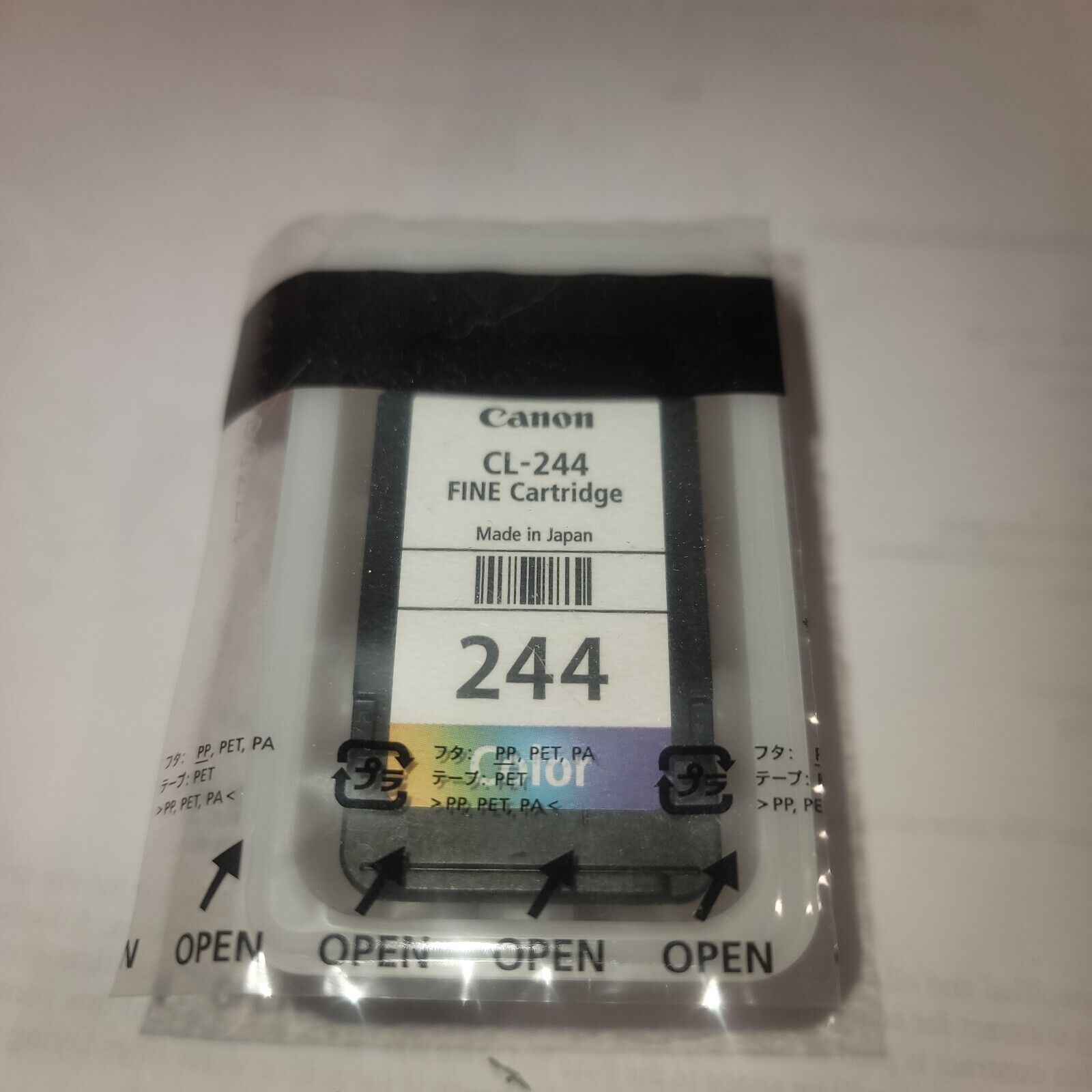 New Sealed, No Box, Genuine Canon CL-244 Ink Color Cartridge, 