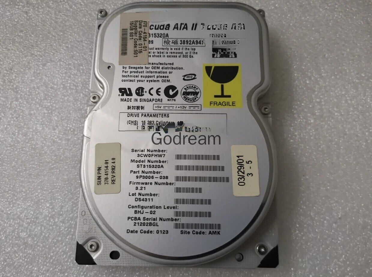 For SUN X6172A 370-4154-01 ST315320A 15G 7.2K 3.5 IDE hard disk