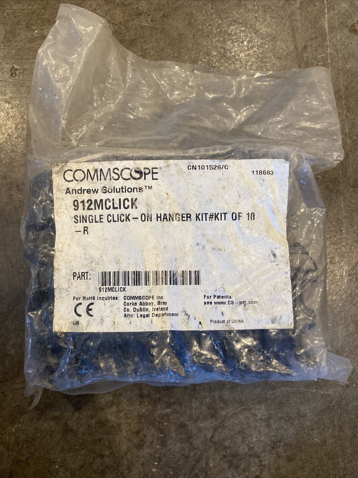 COMMSCOPE 912MCLICK Mini Click-on Hanger LDF1&2 EFX2/FSJ2/CNT400, 10/Pkg