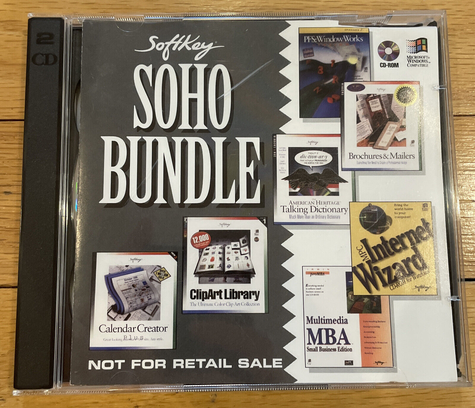 Softkey Soho Bundle & Multimedia MBA Software PC CD 2 Pack Windows Rare VTG 1995