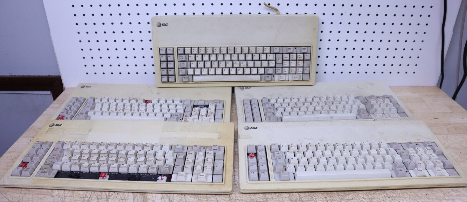 Rare Lot x5 Vintage AT&T KBD-301 Clicky Mechanical Keyboards Italy *Parts/Repair