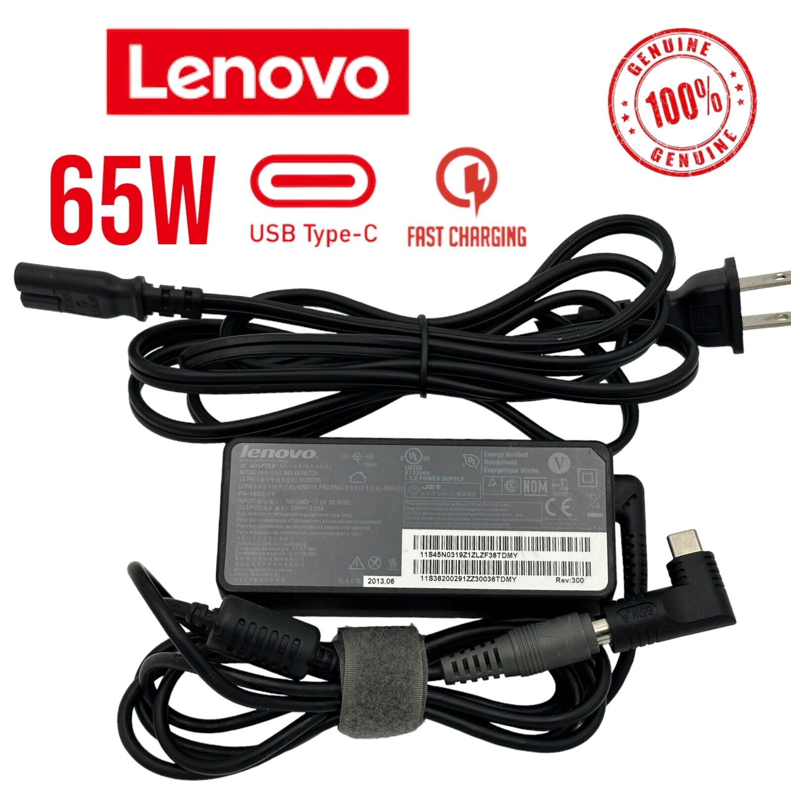 LOT 10 Lenovo 65W USB-C Type-C Laptop Charger Power Supply Adapter ADLX65YLC3A