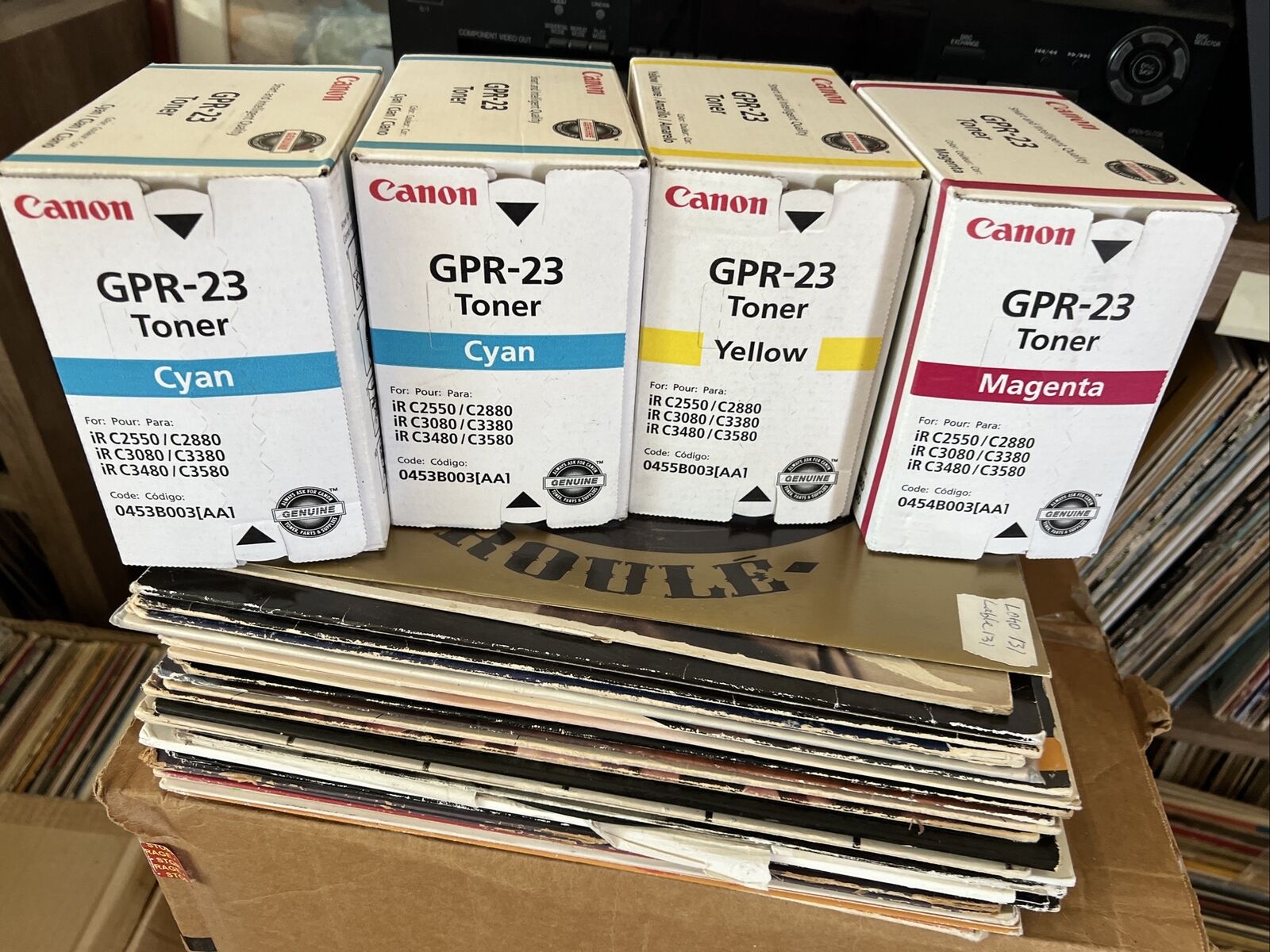 New Genuine Canon GPR-23 4-Piece Toner Cartridge Set 2x Cyan, 1 X Magenta,Yellow