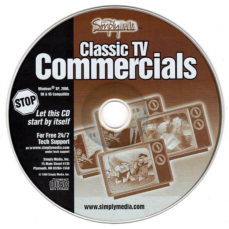 Classic TV Commercials (PC-CD, 1999) for Windows 95/98/2000/XP- NEW CD in SLEEVE