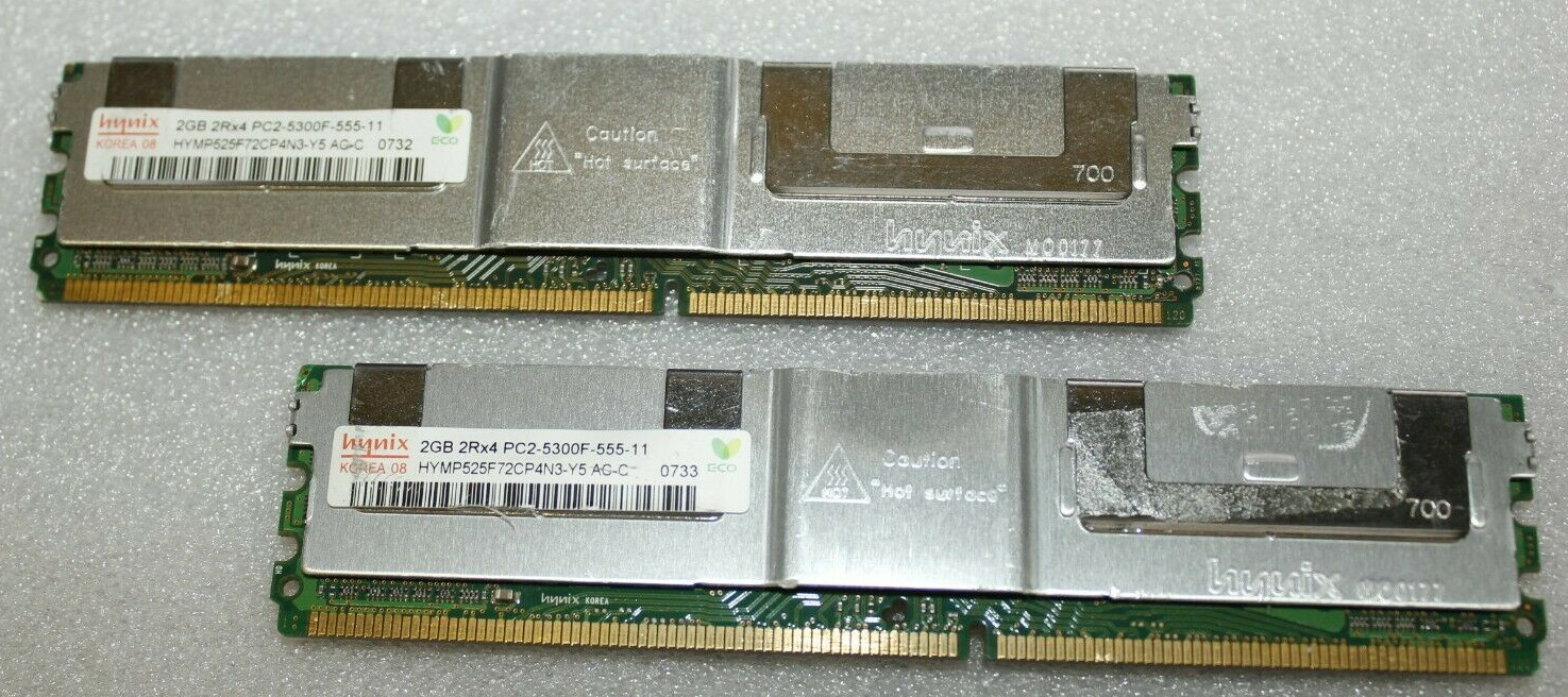 Hynix 4GB (2X2GB) 2Rx4 PC2-5300F ECC Server Memory Ram HYMP525F72CP4N3-Y5