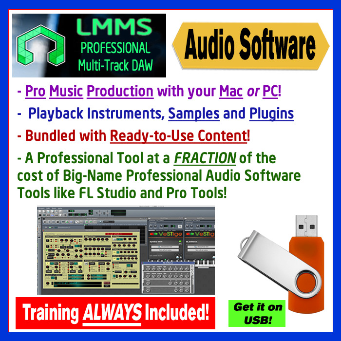 LMMS-Prof Multi-Track Mixing FX DAW-Compare 2 FL Studio w/ Training -USB Stick