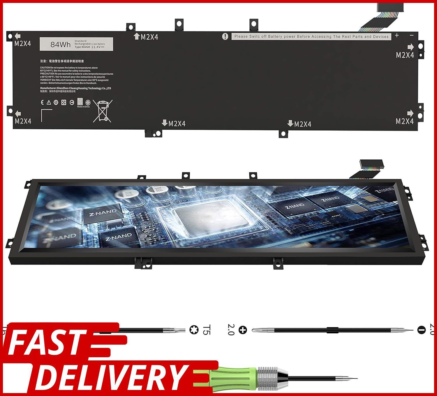 11.4V 84Wh 4GVGH Laptop Battery Compatible with Dell XPS 15 9550 15-9550 Precisi