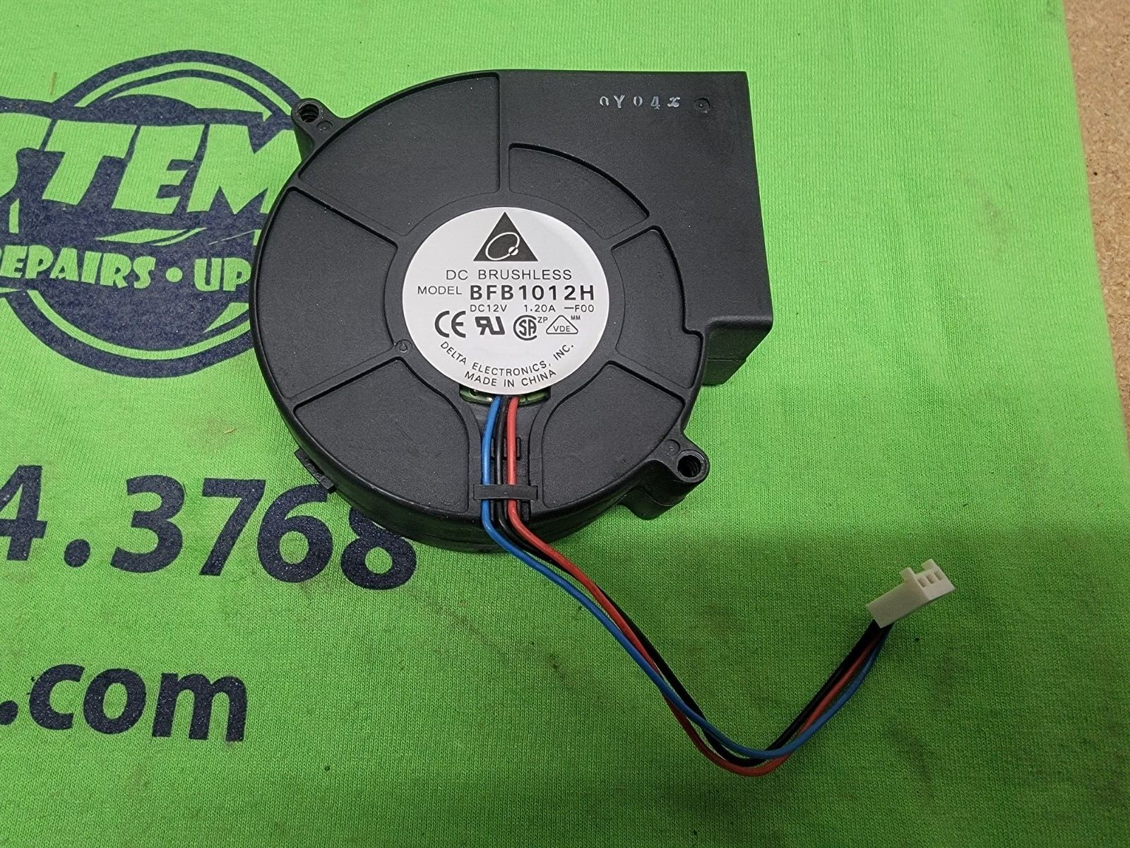 DELTA ELECT DC BRUSHLESS FAN MODEL BFB1012H / 12VDC / 1.20A / 3 PIN