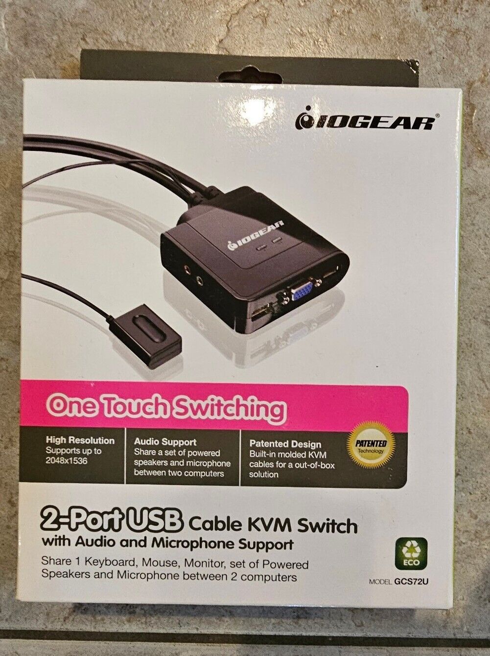 IOGEAR KVM GCS72U 2-Port USB Cable KVM Switch - New
